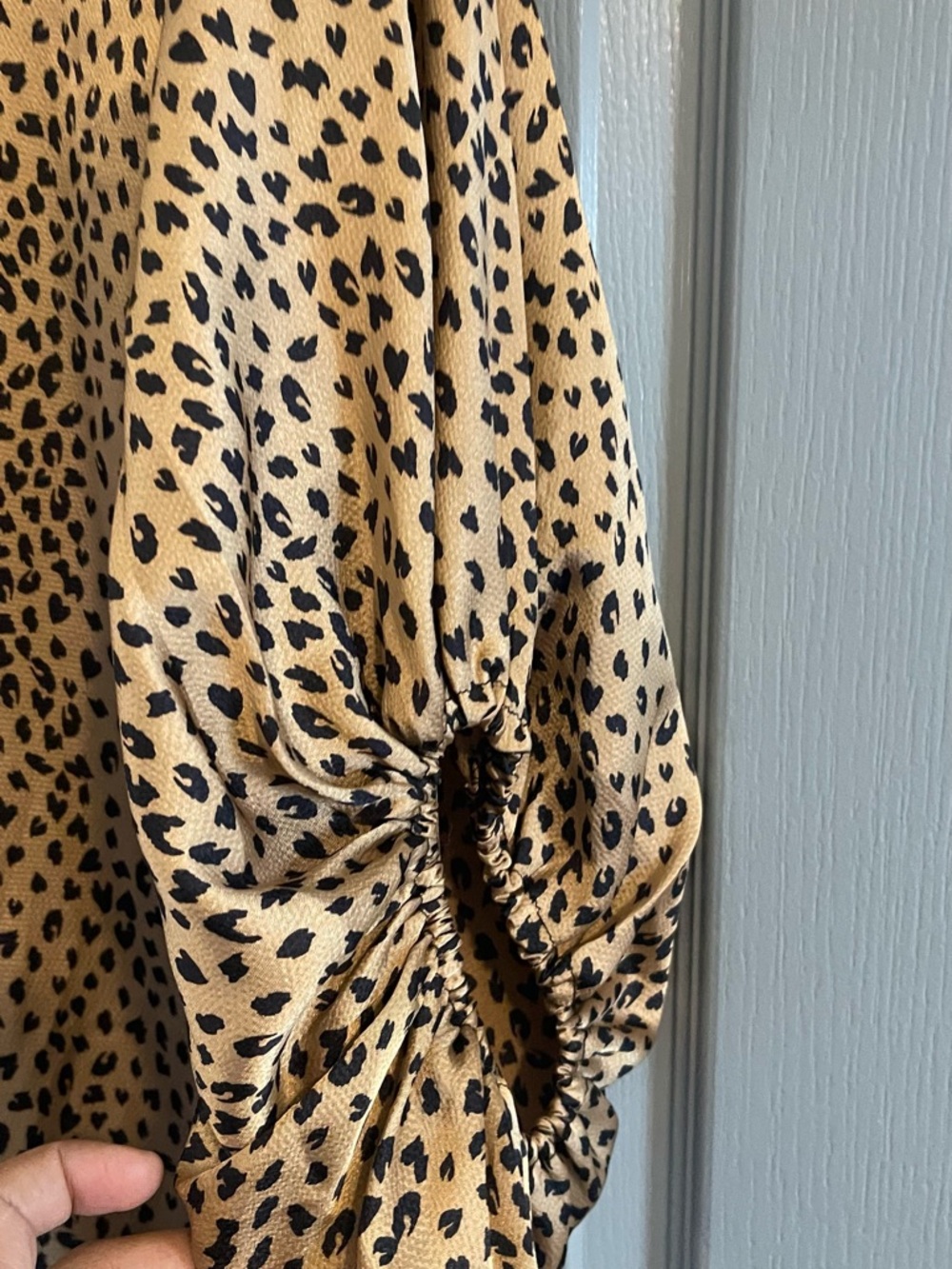 Vici Beige Leopard Print V-Neck Midi Dress - Picture 6 of 11